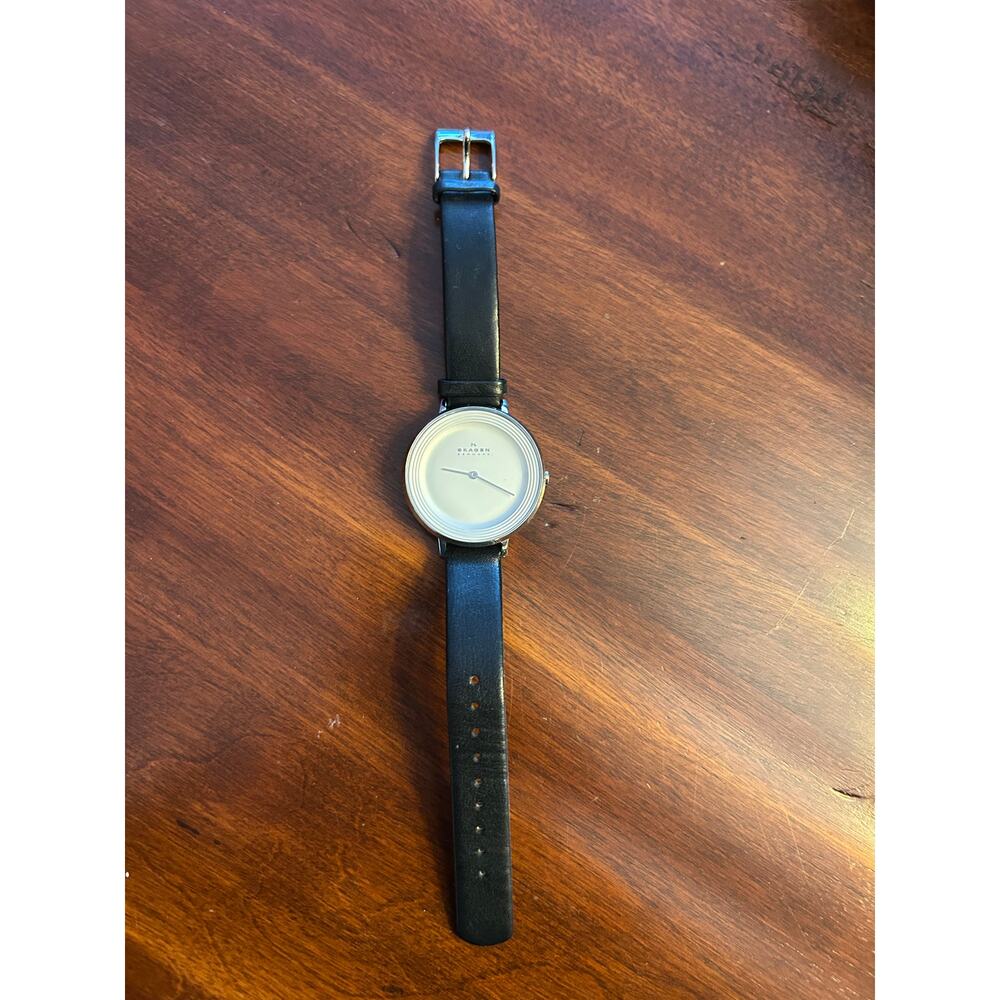 Skagen Scandinavian Minimalist Watch | Black Leather & Silver